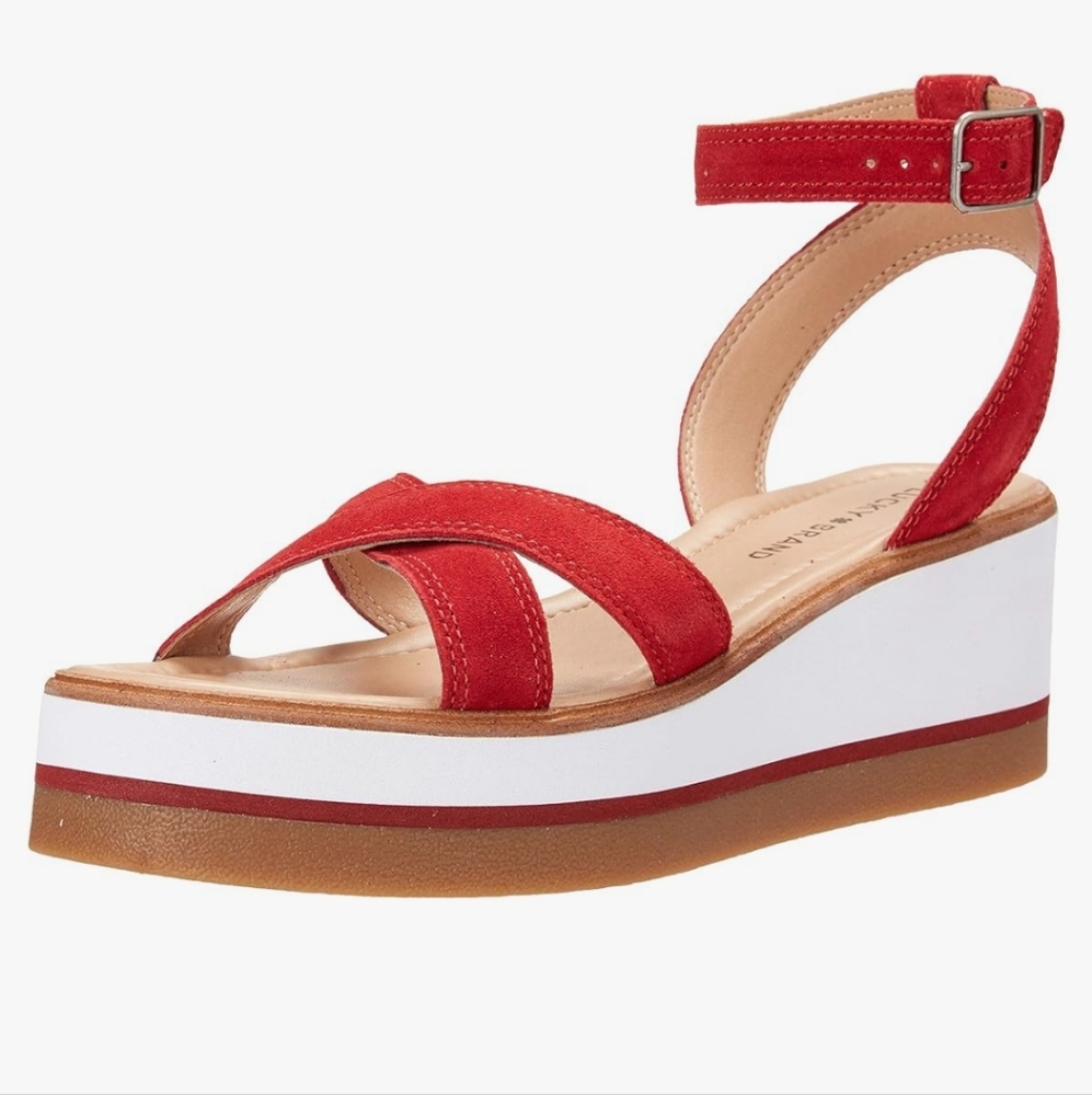 Lucky Brand Red Tarhi Leather Strappy Sandals NWOT Sz 10